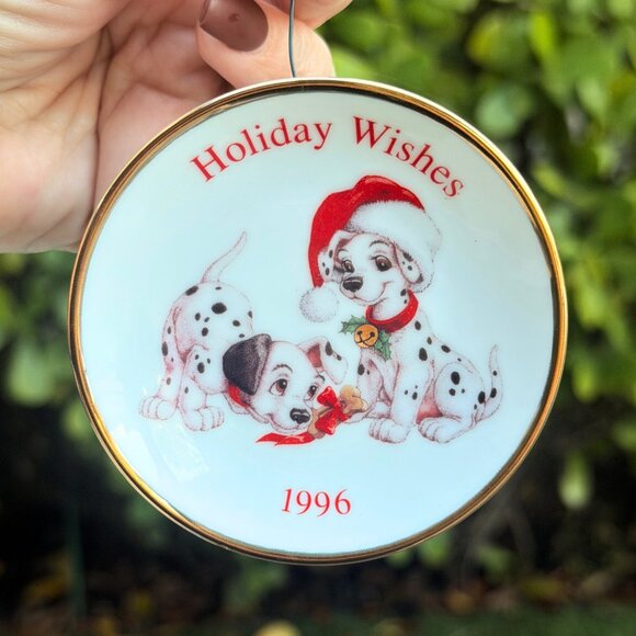 Vintage Lot Hallmark 1996 101 Dalmatians Collector Plate Ornament Disney Puppy - Picture 6 of 8